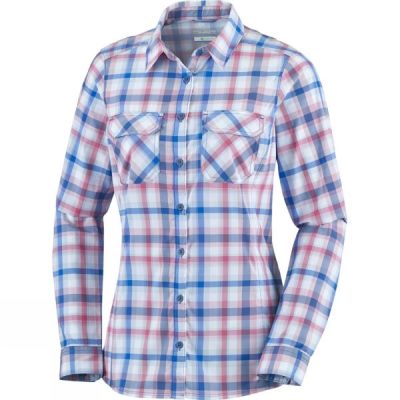 Camisa Columbia Saturday Trail Plaid Manga Larga Mujer - Azules - Chile RZM302416